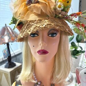 Easter Magic. Vintage straw adorned with my Easter magic.🐰🐥